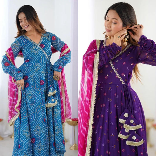 Anarkali Set Superhit Trending 3 Pieces Gown, Dupatta & Pant