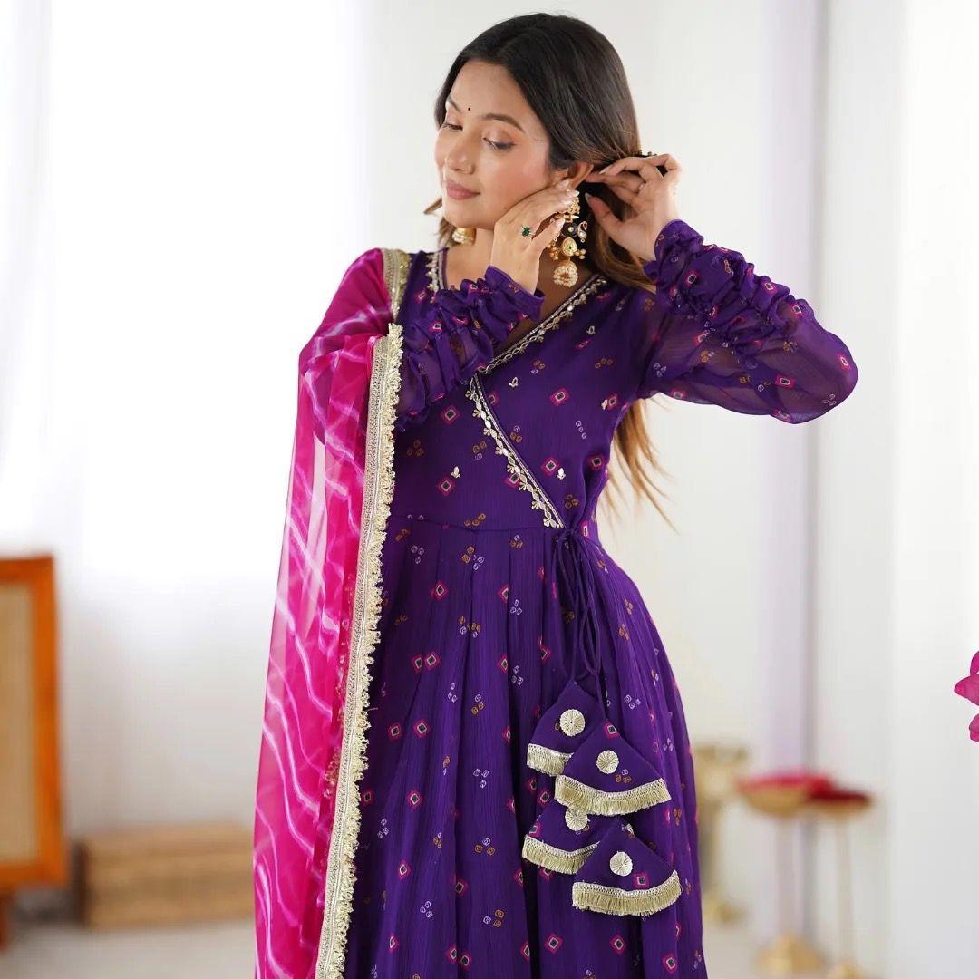 Anarkali Set Superhit Trending 3 Pieces Gown, Dupatta & Pant