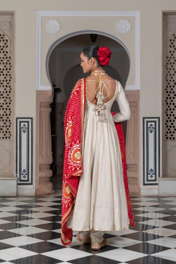 Anarkali Suit with Bandhej Dupatta for Festive Wear