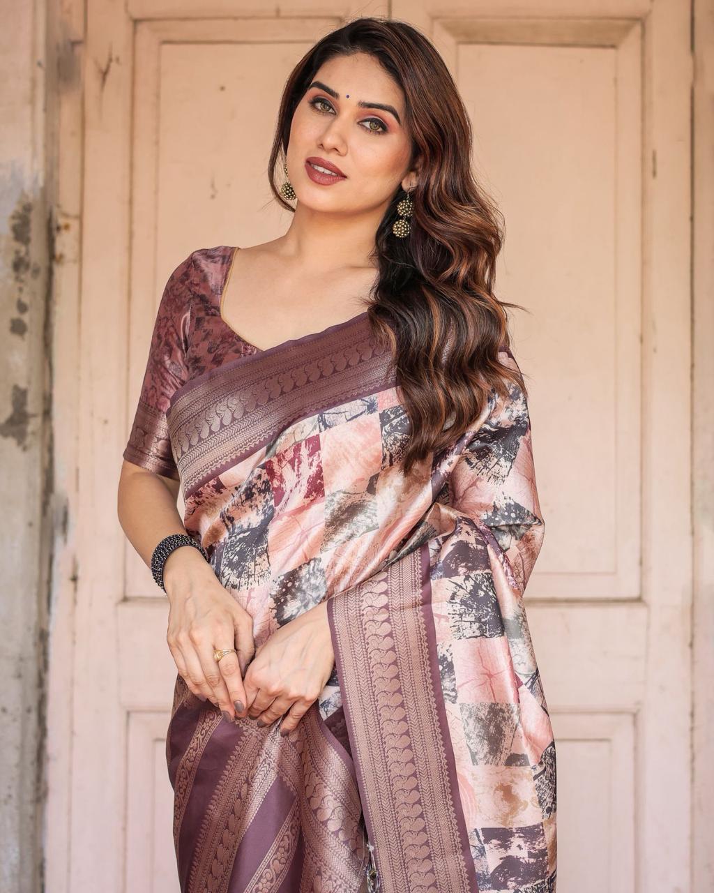 Banarasi Digital Print Saree for Indian Festivals