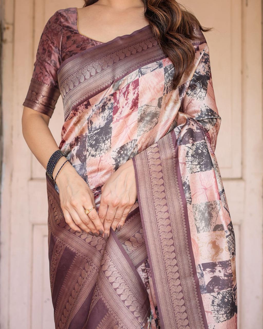 Banarasi Digital Print Saree for Indian Festivals
