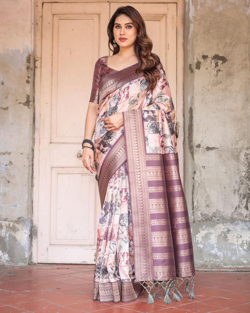 Banarasi Digital Print Saree for Indian Festivals
