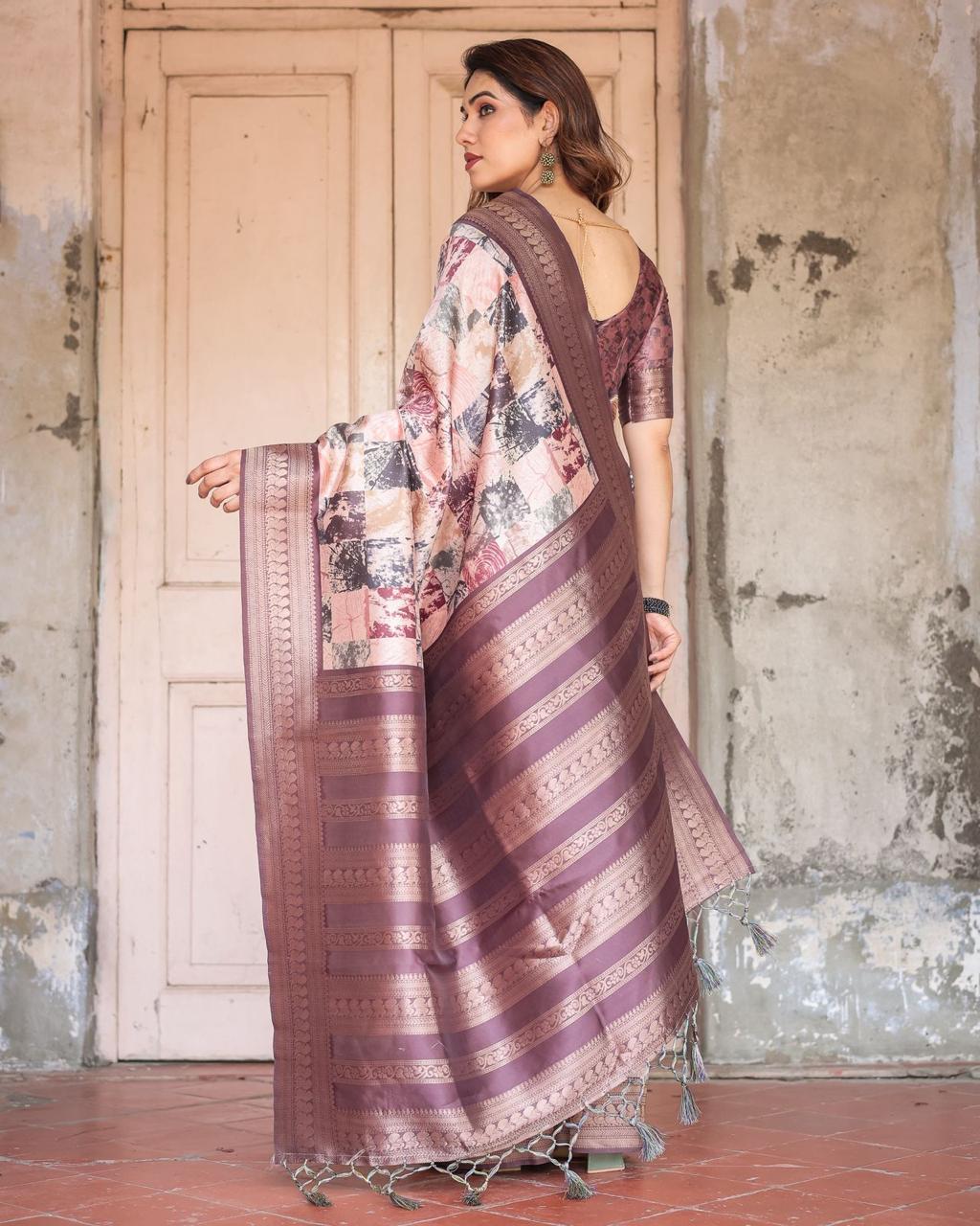 Banarasi Digital Print Saree for Indian Festivals