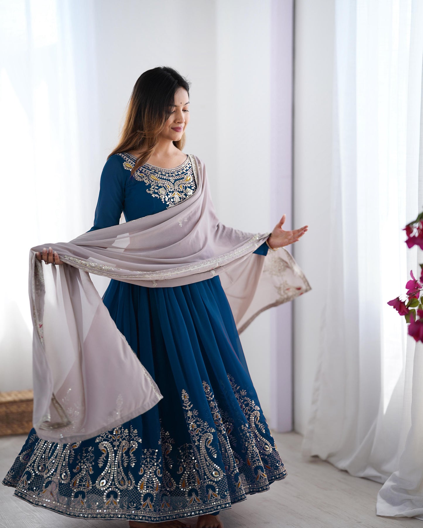 Beautiful Embroidered Anarkali Gowns in Vibrant Shades