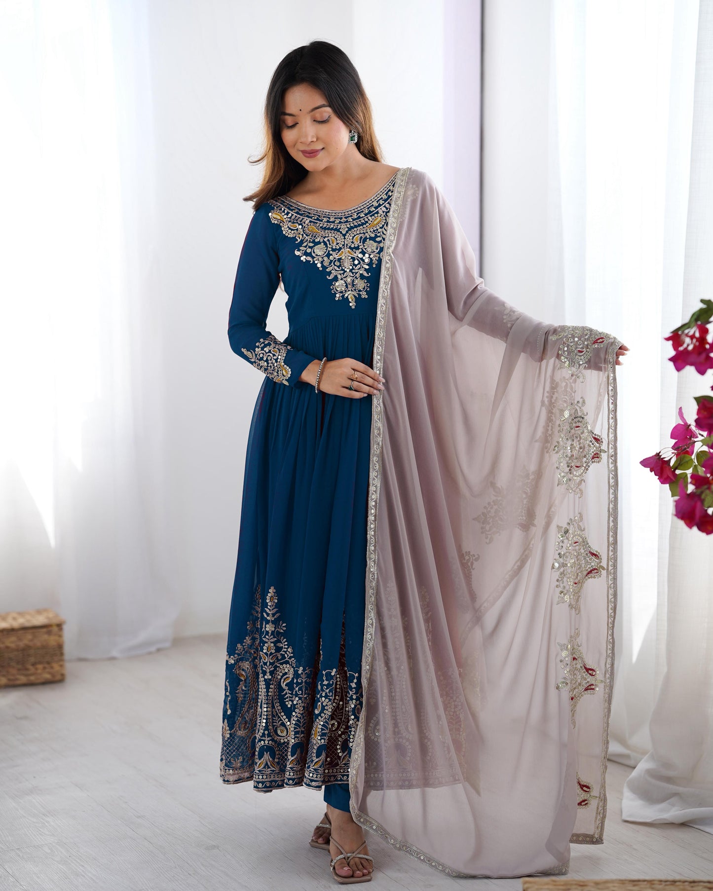 Beautiful Embroidered Anarkali Gowns in Vibrant Shades