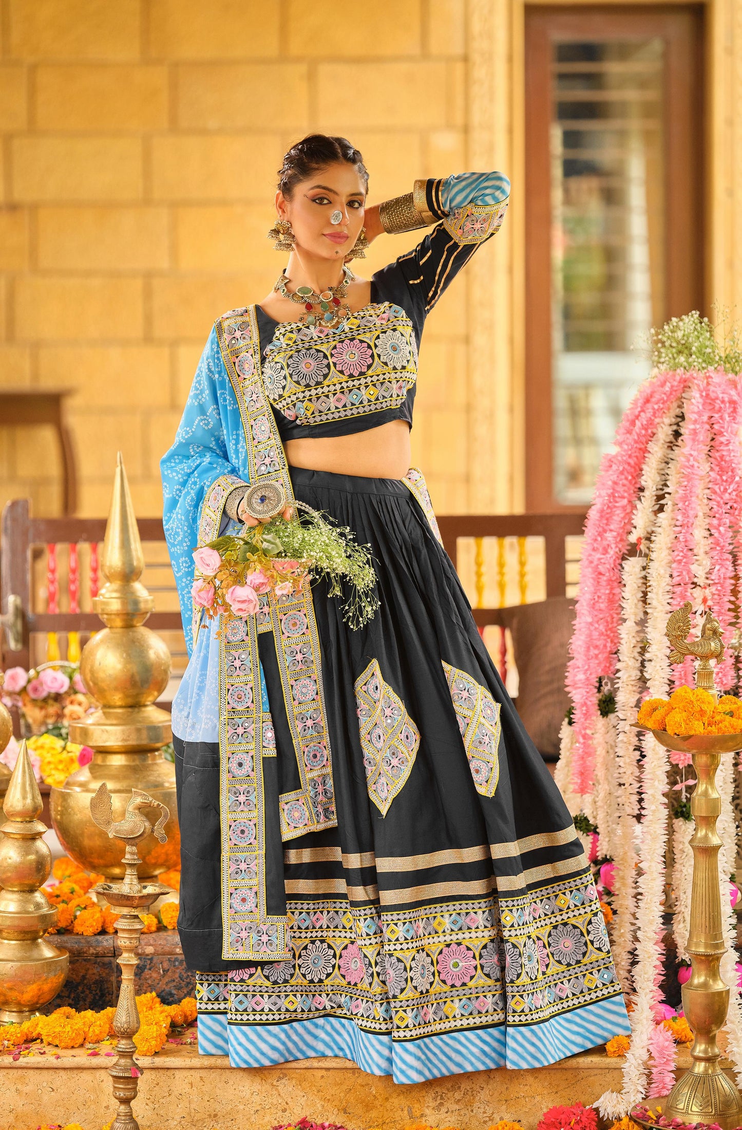 Black Embroidered Lehenga Collection for Indian Festival