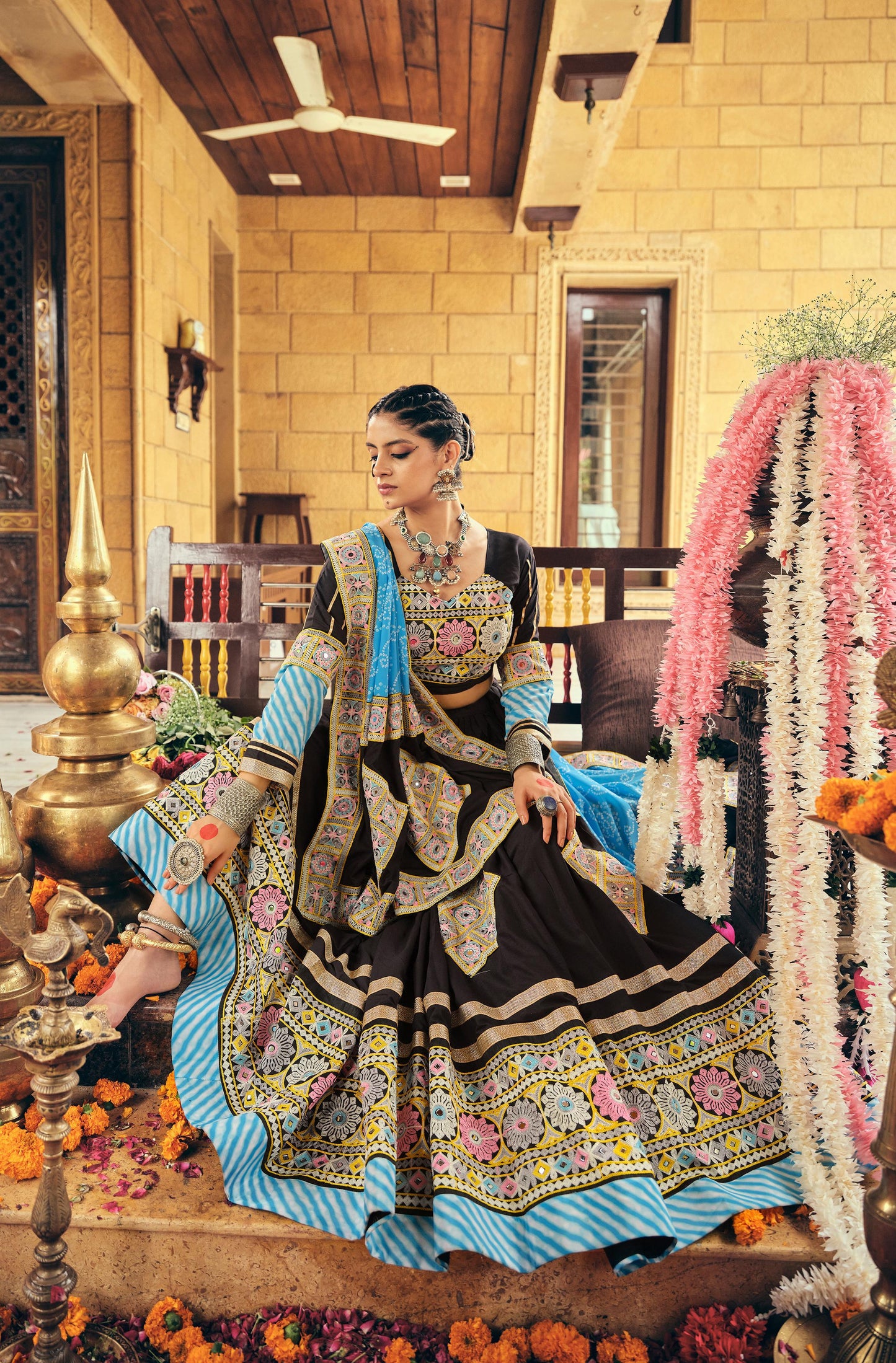 Black Embroidered Lehenga Collection for Indian Festival