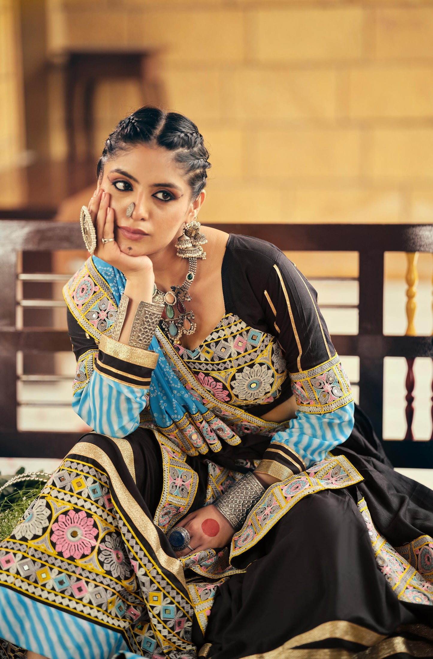 Black Embroidered Lehenga Collection for Indian Festival