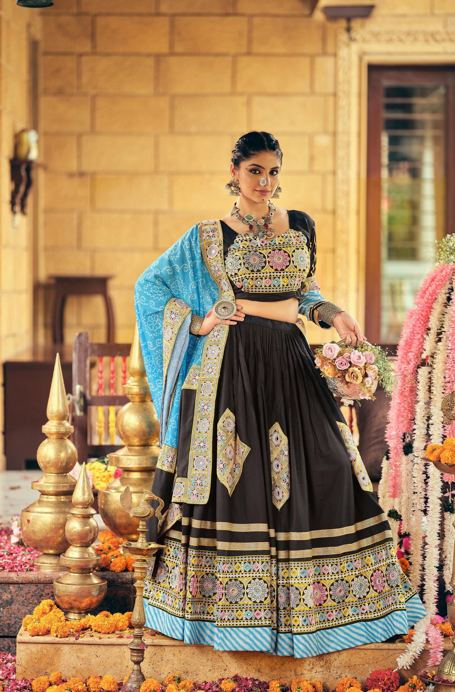 Black Embroidered Lehenga Collection for Indian Festival