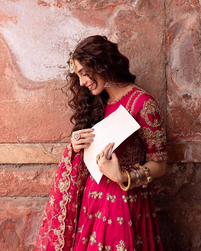 Bridal Anarkali Set with Heavy Embroidery and Dupatta