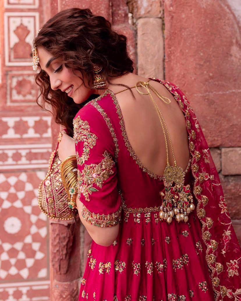 Bridal Anarkali Set with Heavy Embroidery and Dupatta