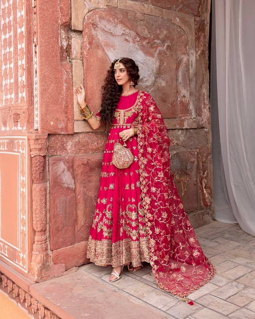 Bridal Anarkali Set with Heavy Embroidery and Dupatta