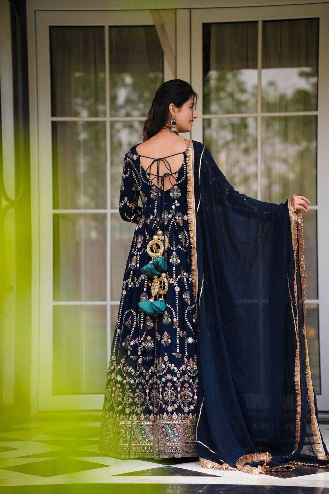 Bridal Gown with Dupatta Set for Wedding Function