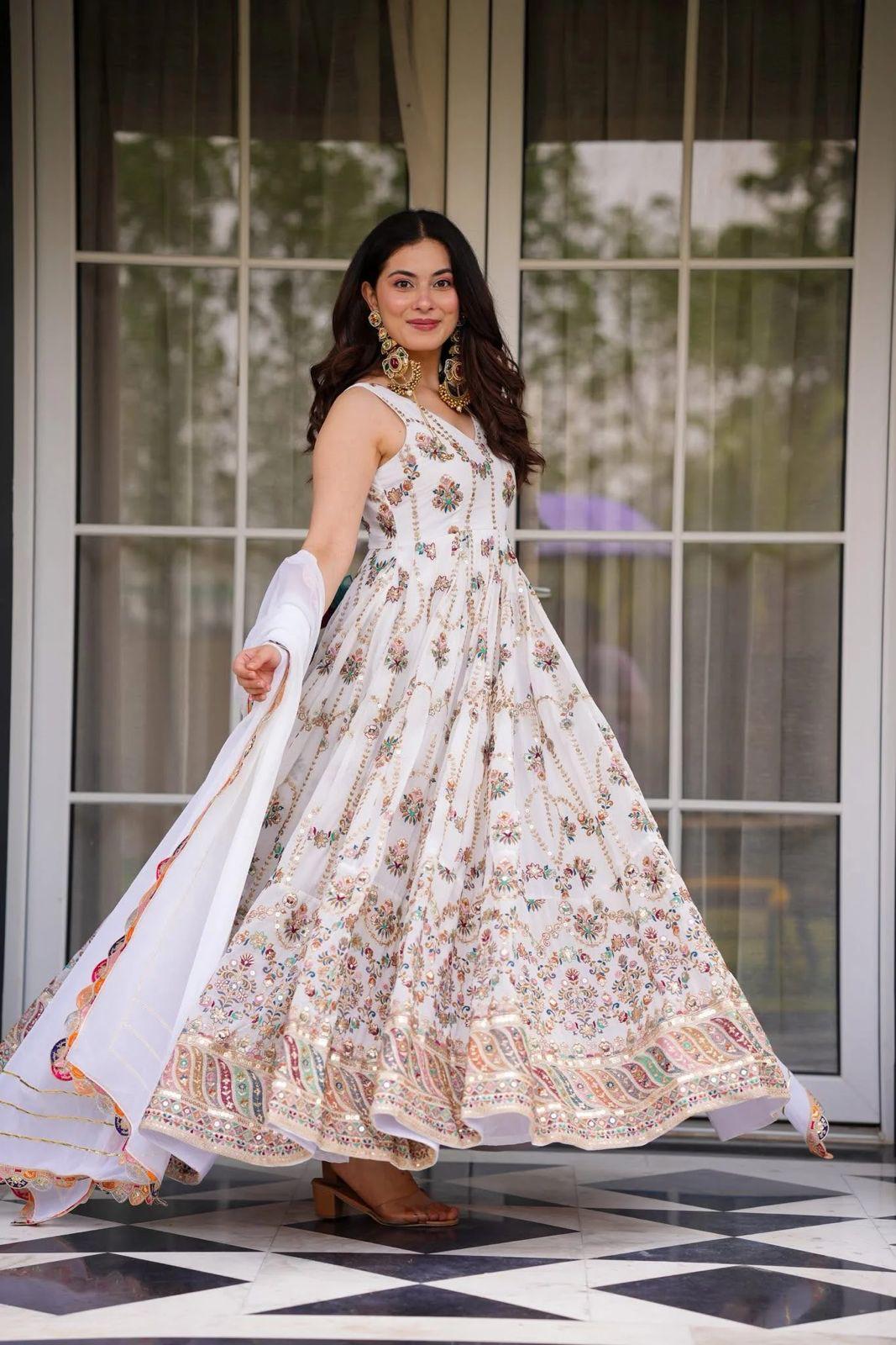 Bridal Gown with Dupatta Set for Wedding Function