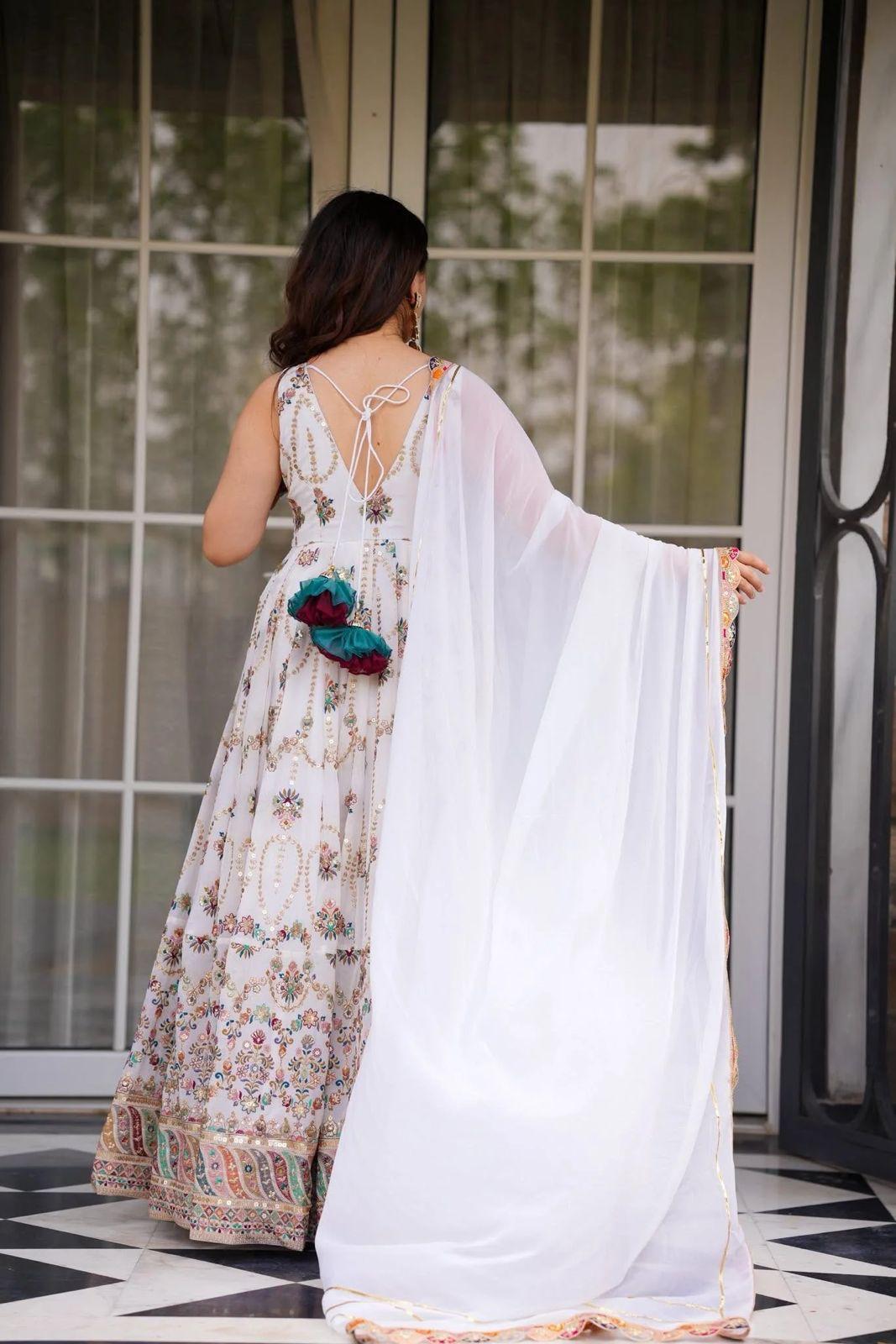Bridal Gown with Dupatta Set for Wedding Function