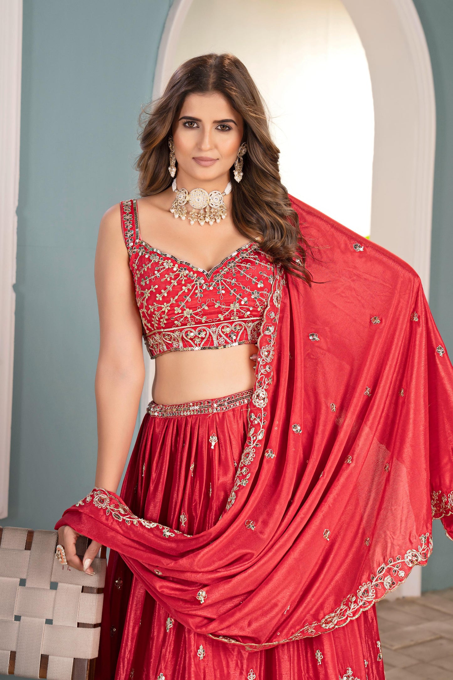Bridal Red Lehenga Choli Diwali Wedding Collection
