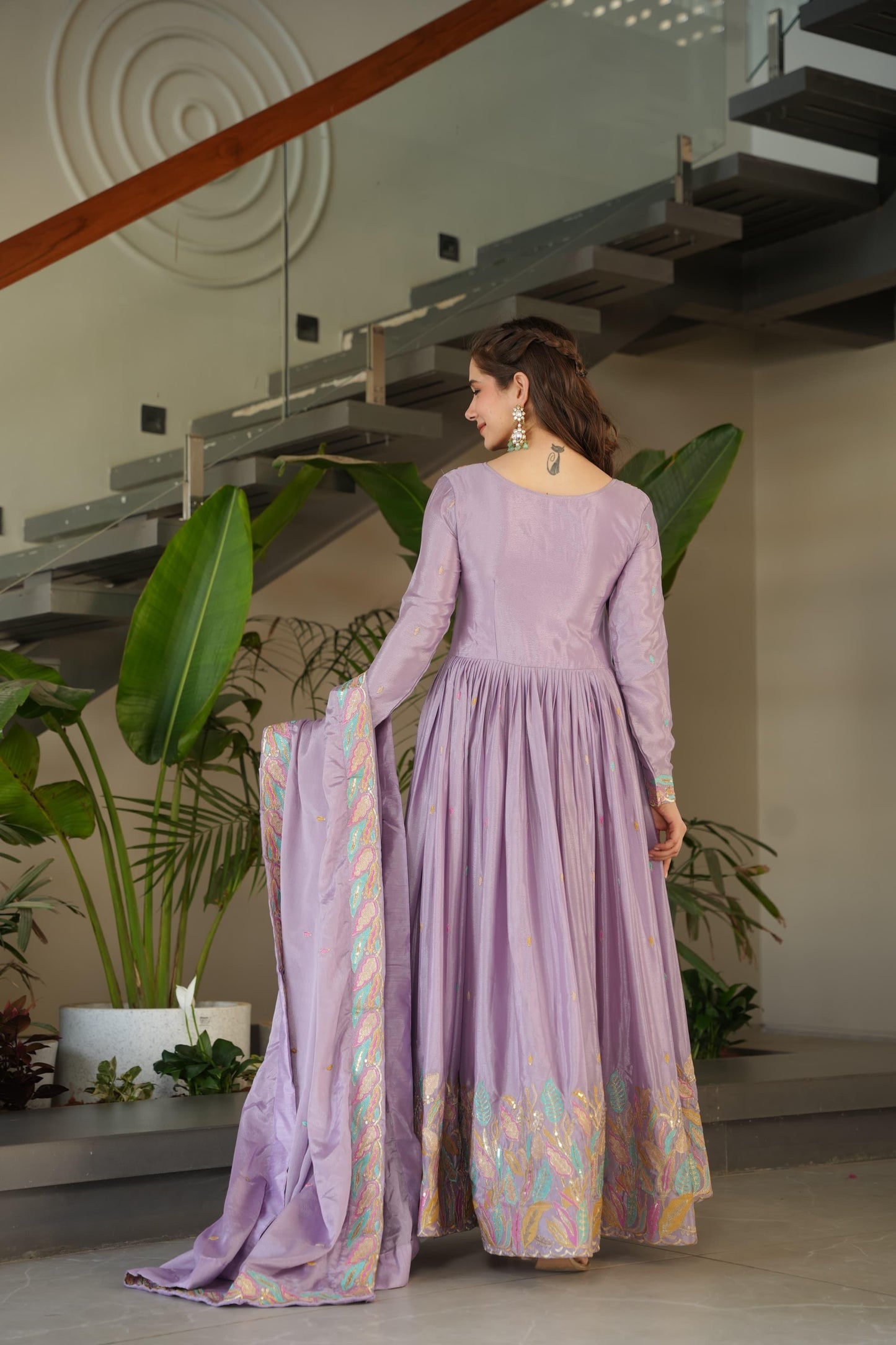 Chinnon Fabric Gown for Party Occasion & Wedding