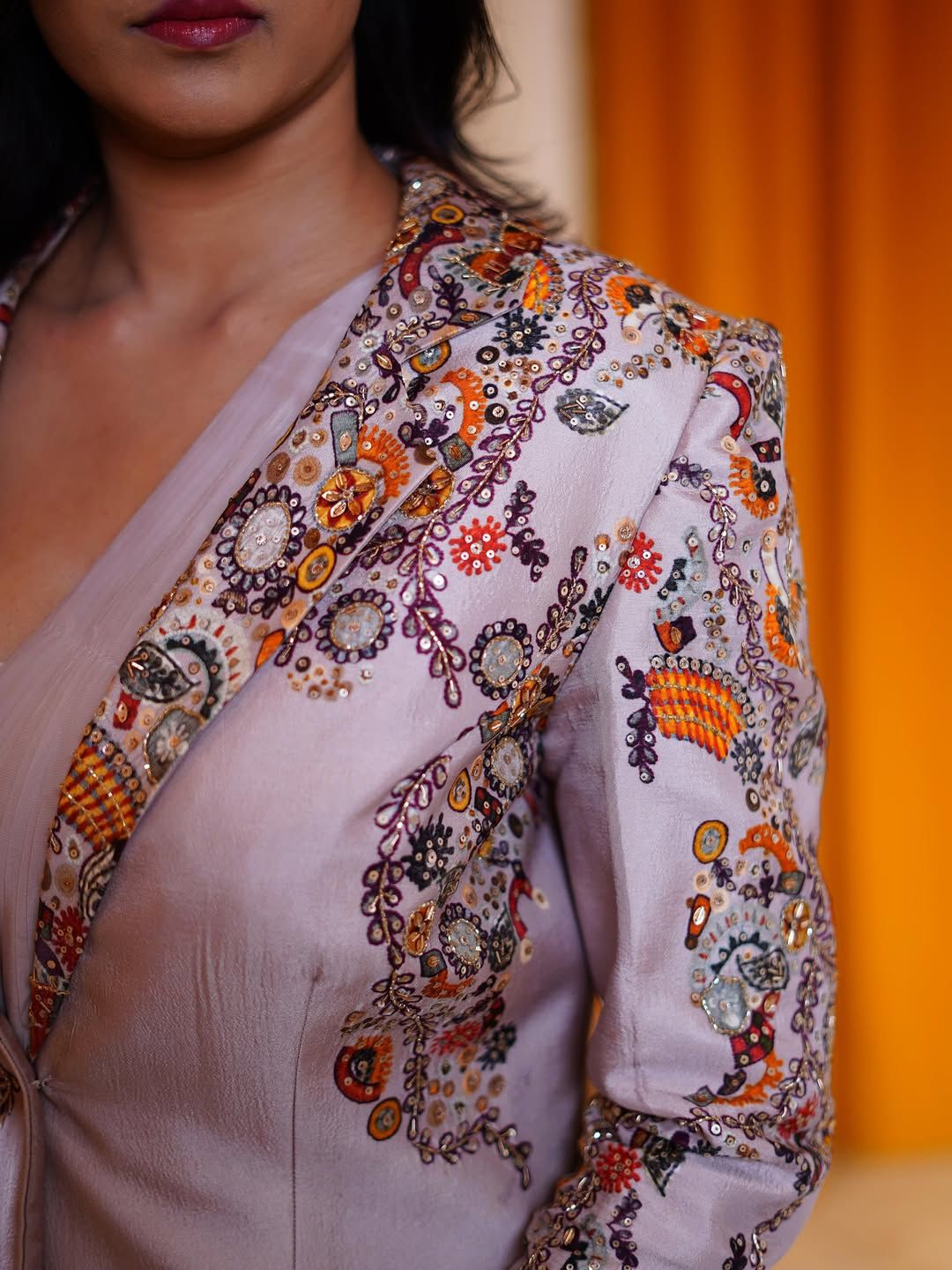 Designer Embroidered Blazer Gown for Contemporary Look