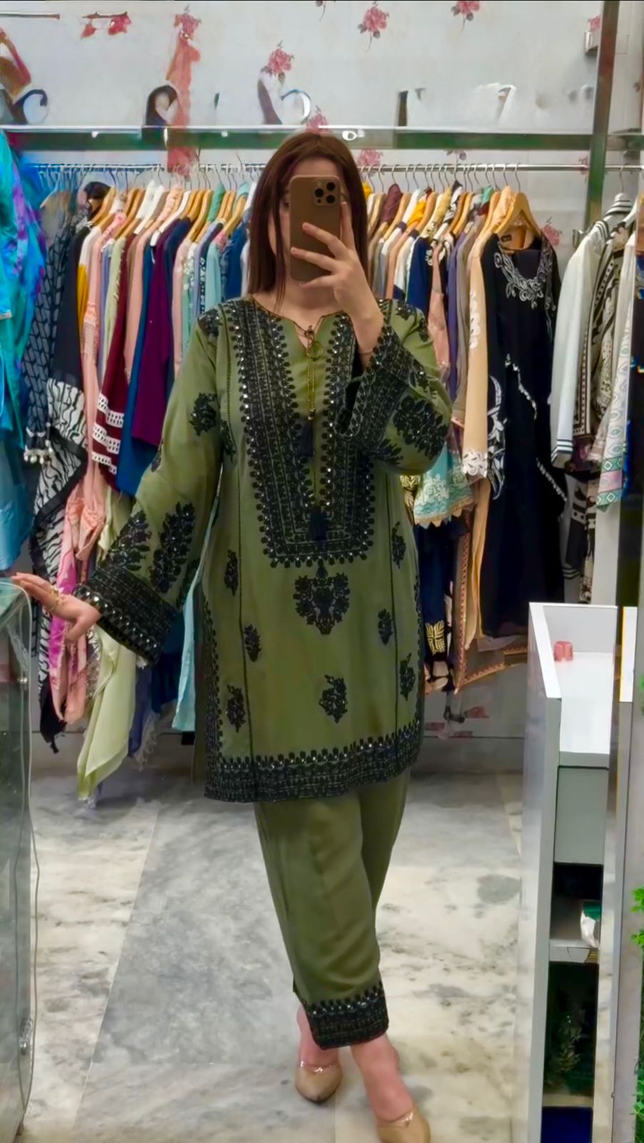 Designer Heavy Jam Cotton Salwar Suit with Embroidery