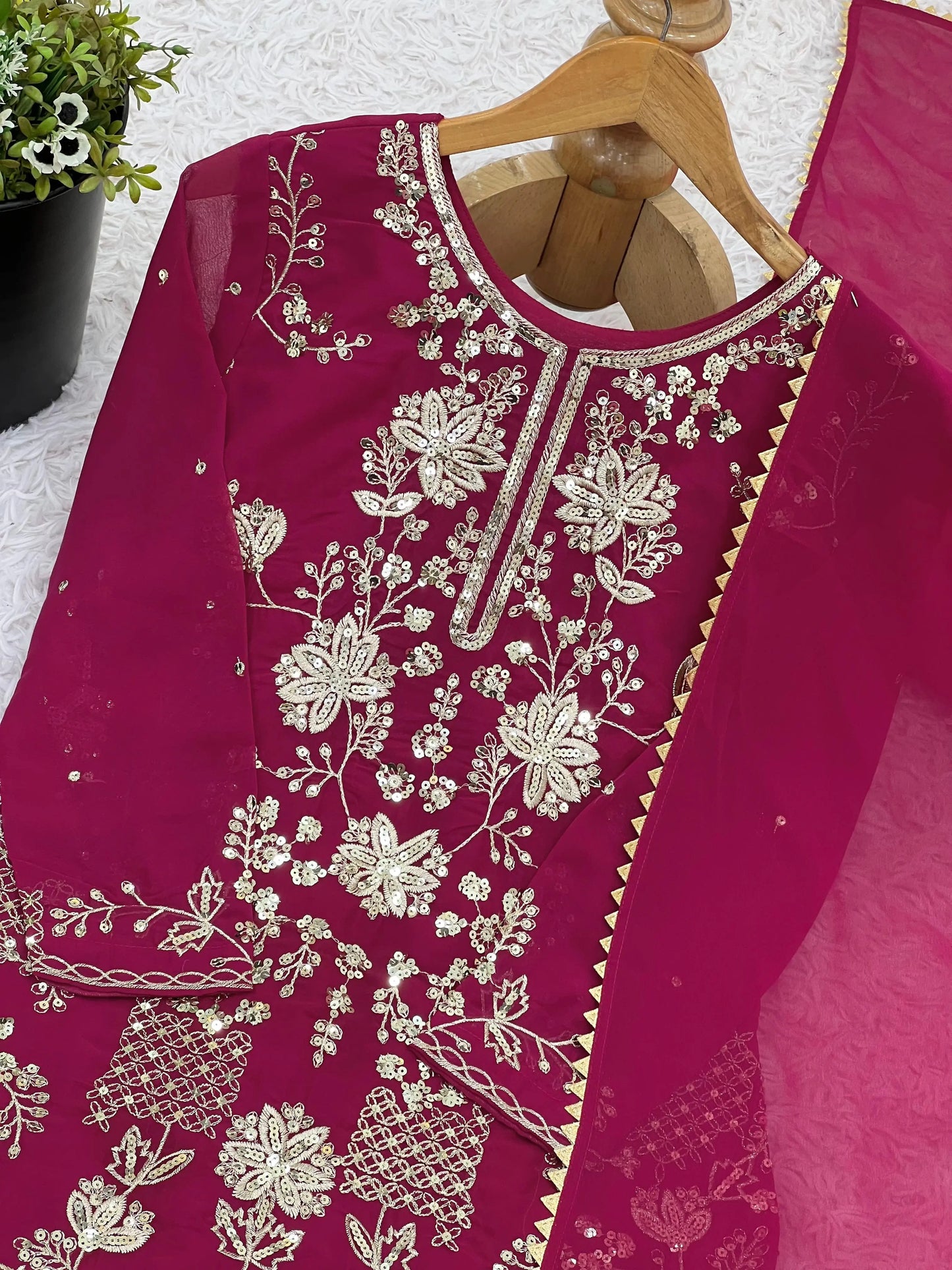Designer Party Wear Look Top-Plazzo Set