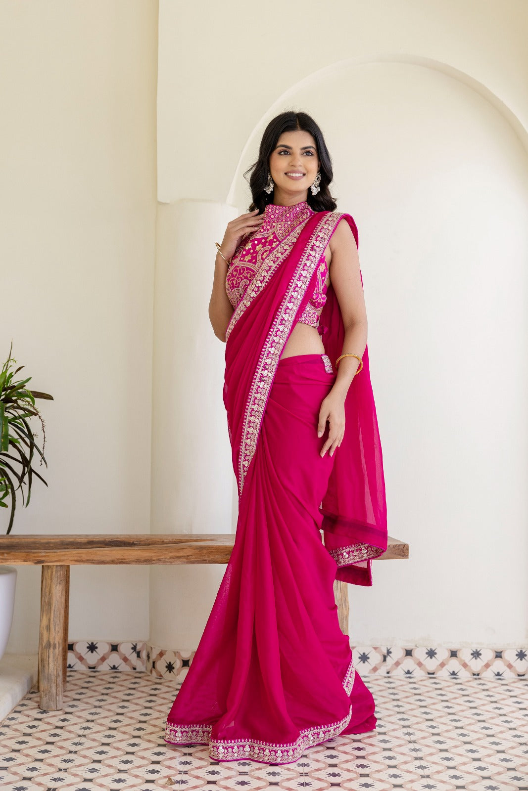 Designer Rangoli Silk Saree with Cording Embroidery & Sequins