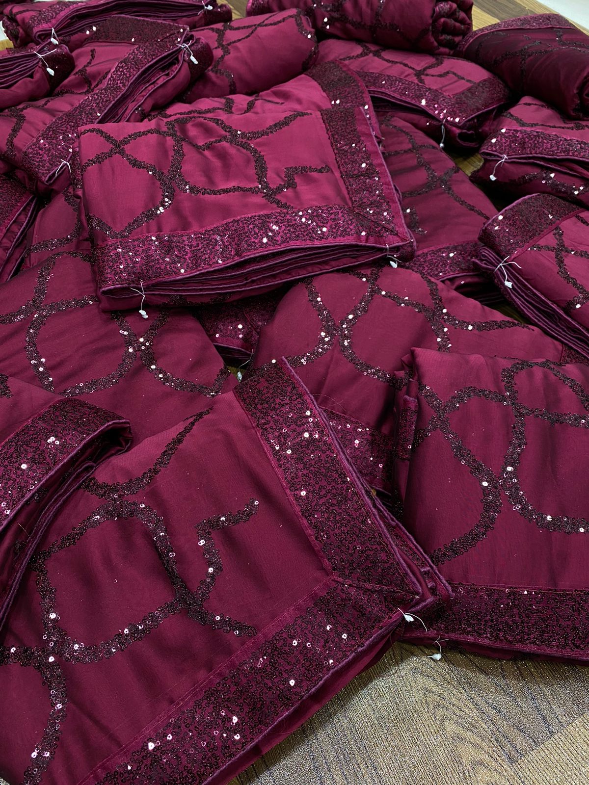 Designer Rangoli Silk Saree with Sequin Work for Event