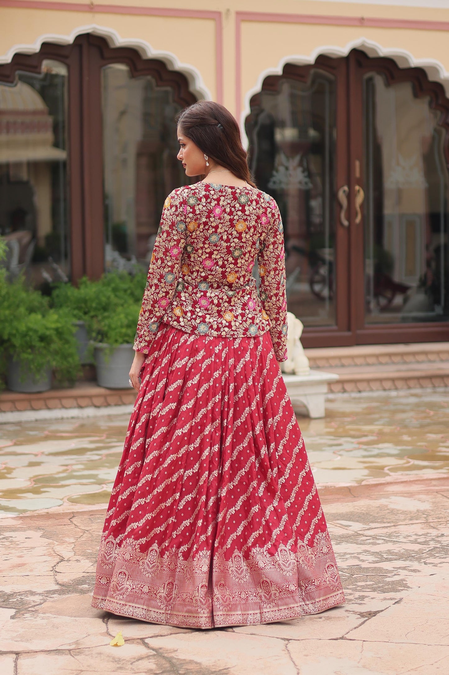 Designer Red Sharara Suit Diwali Wedding Outfit