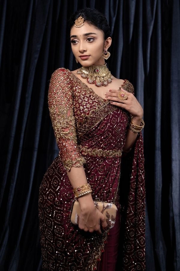 Designer Saree with Heavy Embellished Zari and Sequin Work
