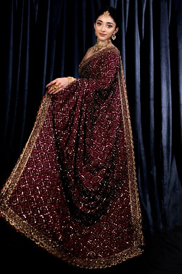 Designer Saree with Heavy Embellished Zari and Sequin Work