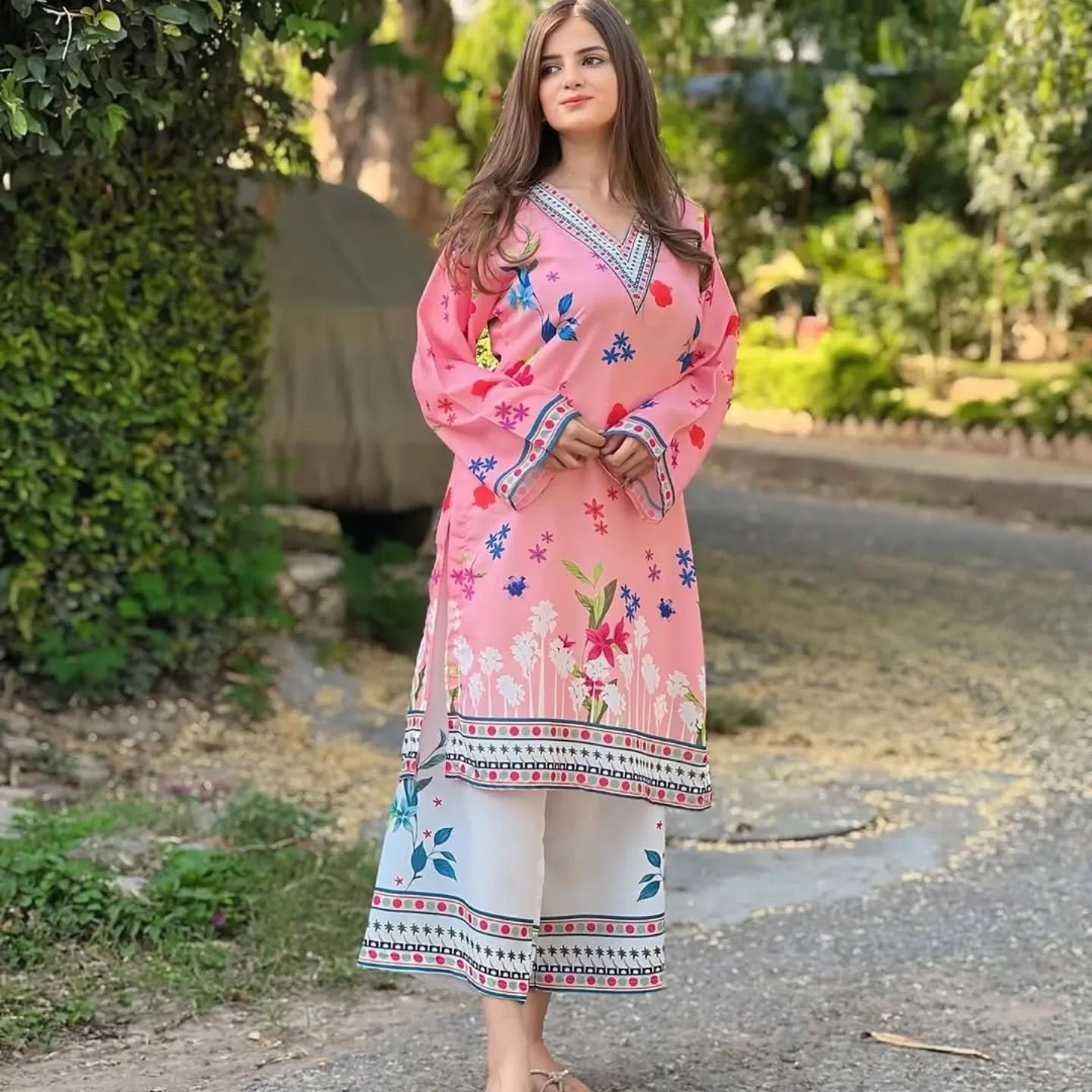 Digital Printed Crepe Co-ord Set with Stylish Design