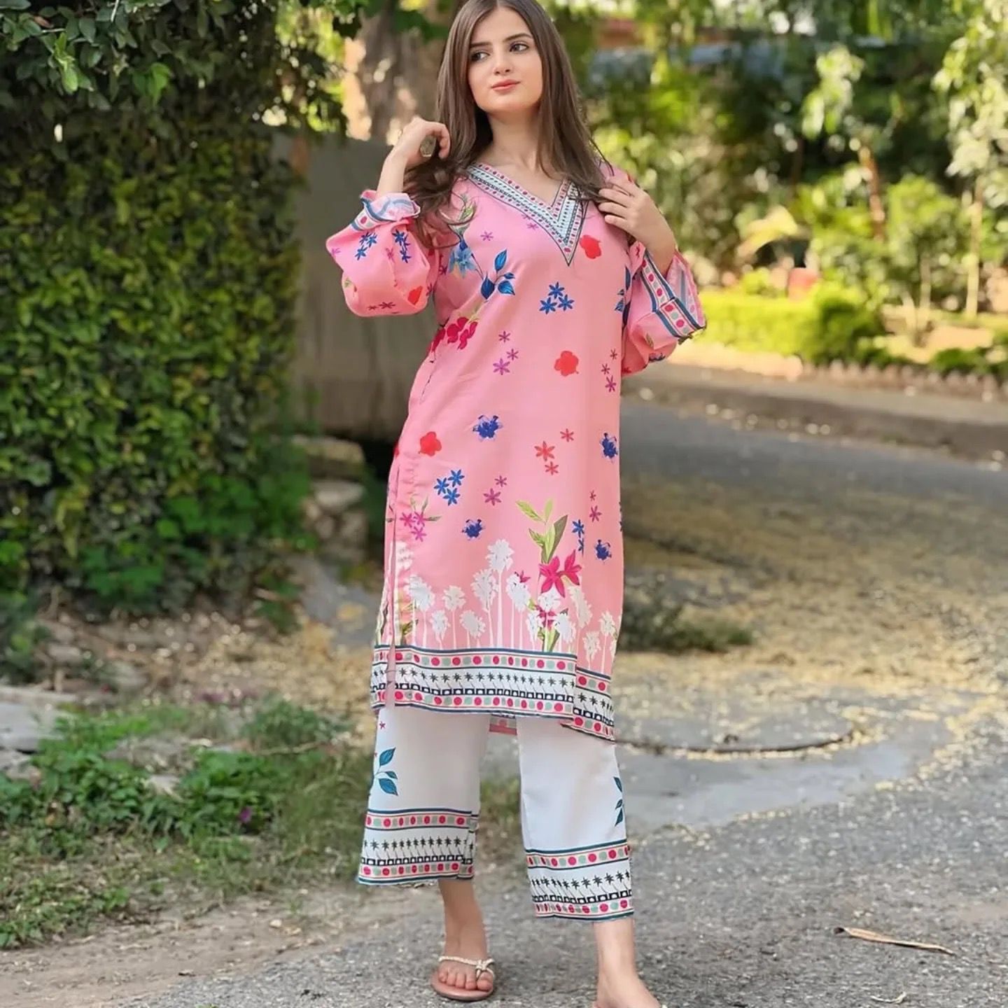 Digital Printed Crepe Co-ord Set with Stylish Design