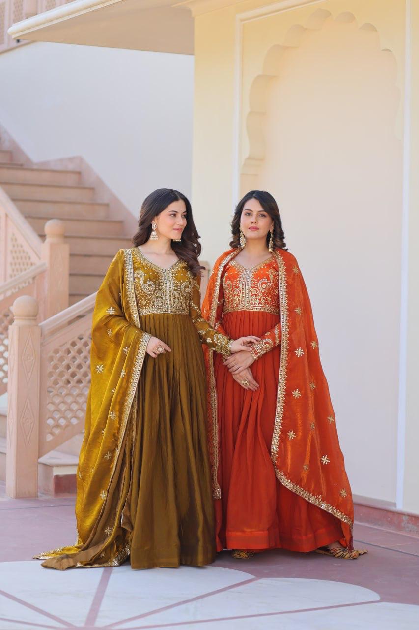 Elegant Anarkali Gown Set for Women Wedding Wear