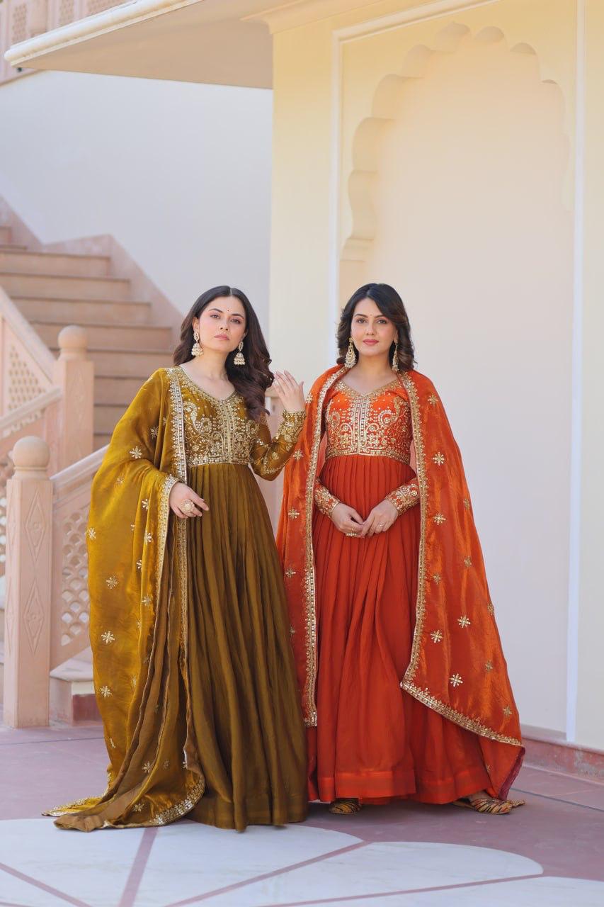 Elegant Anarkali Gown Set for Women Wedding Wear