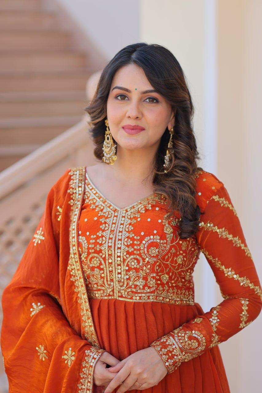 Elegant Anarkali Gown Set for Women Wedding Wear