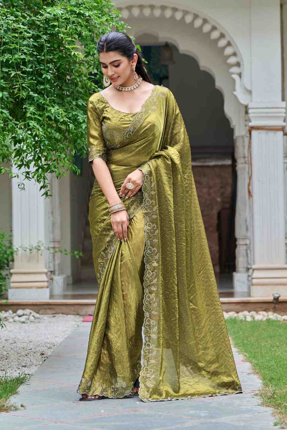 Elegant Designer Saree with Embroidery Border for Events