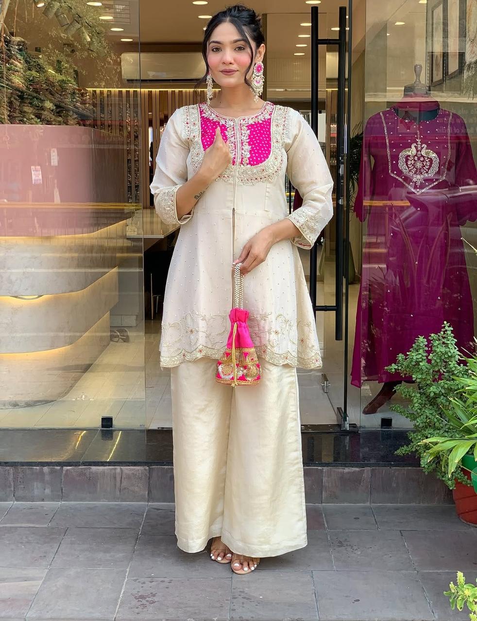 Elegant Embroidered 2-Piece Set for Weddings & Events
