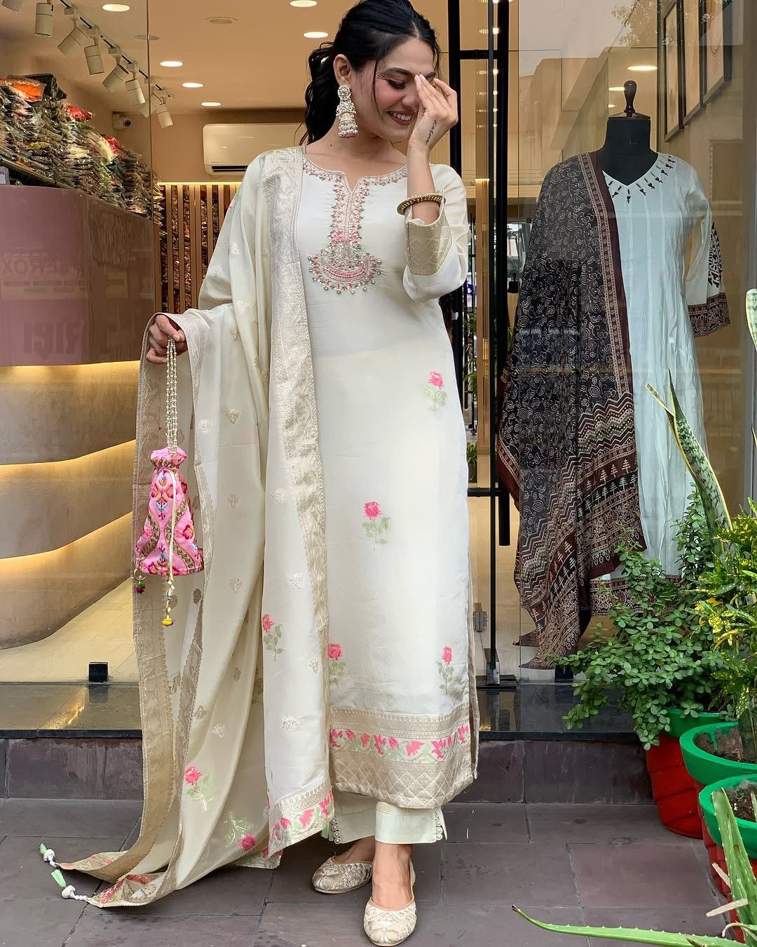 Elegant Floral Georgette Anarkali Suit with Dupatta