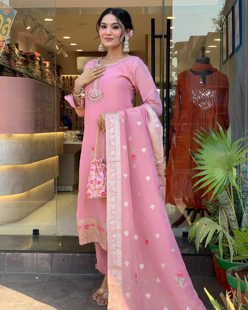 Elegant Floral Georgette Anarkali Suit with Dupatta