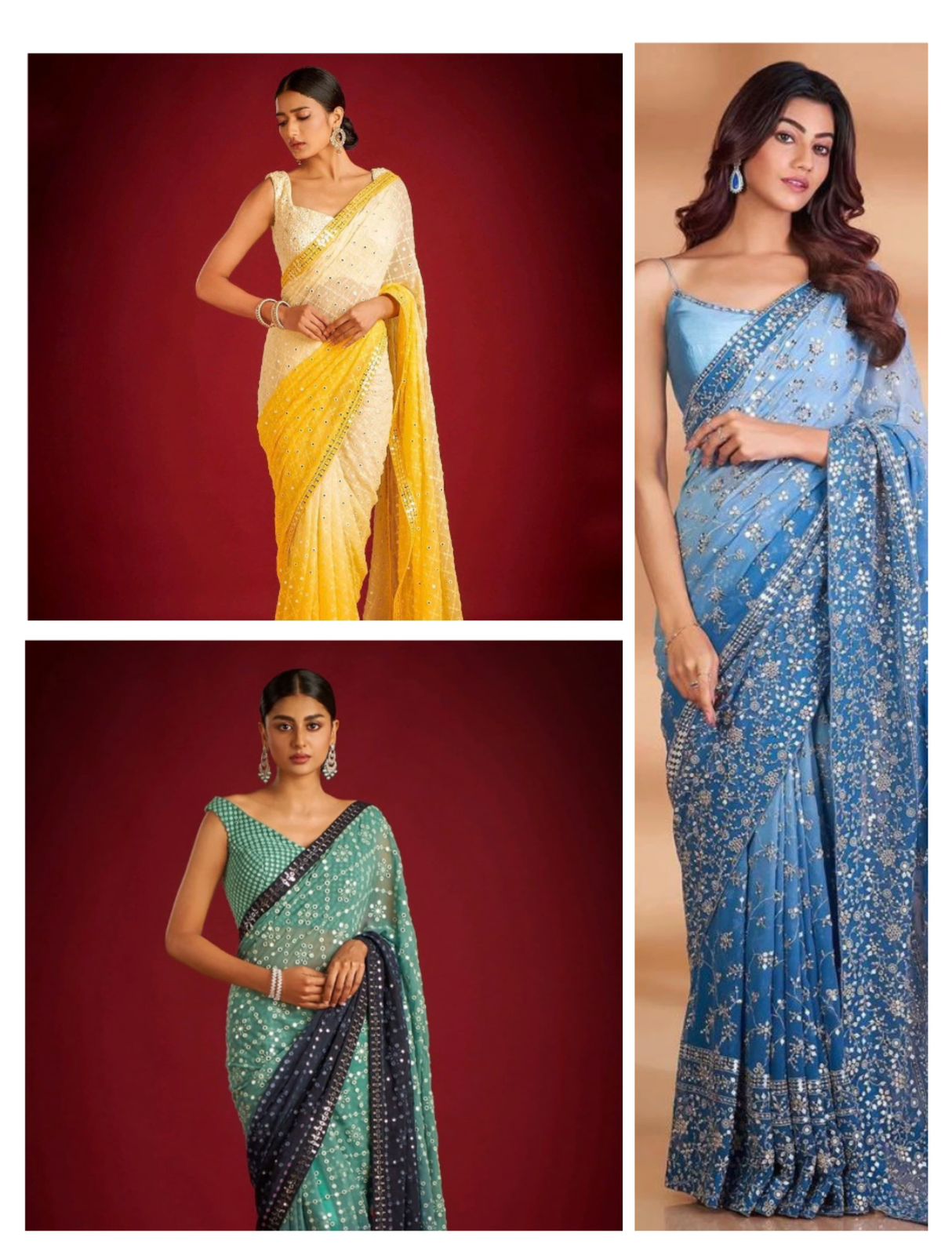 Elegant Georgette Saree with Heavy Sequin & Thread Work