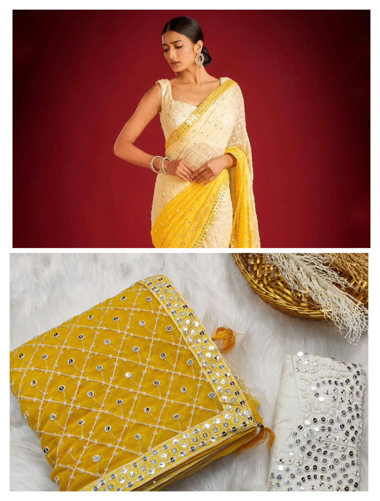 Elegant Georgette Saree with Heavy Sequin & Thread Work