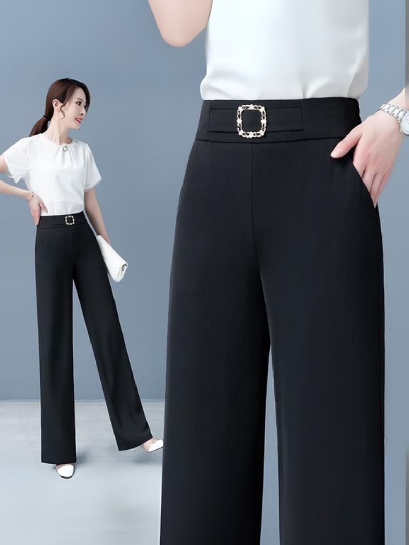 Elegant High-Waist Wide-Leg Trousers for Women Office Wear