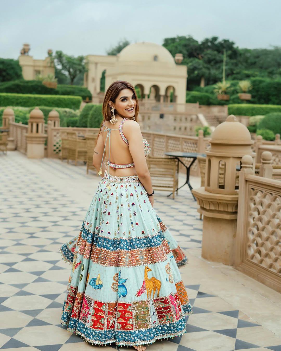 Elegant Multi-Color Mirror Work Lehenga for Festive Wear