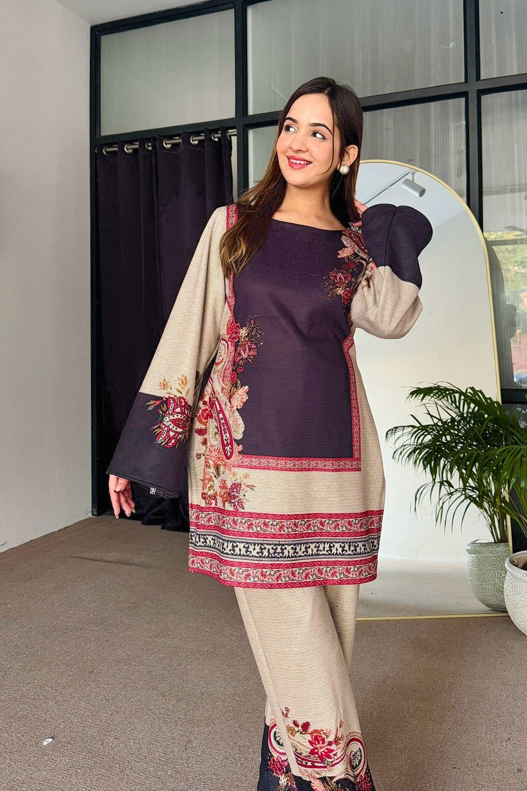 Elegant Printed Crepe Co-ord Set with Designer Appeal