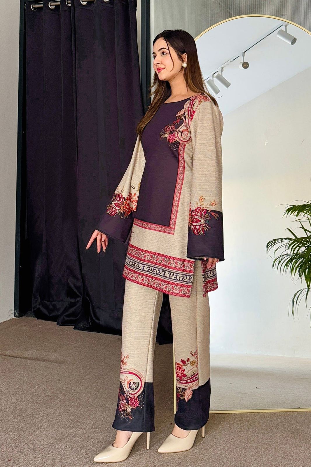 Elegant Printed Crepe Co-ord Set with Designer Appeal