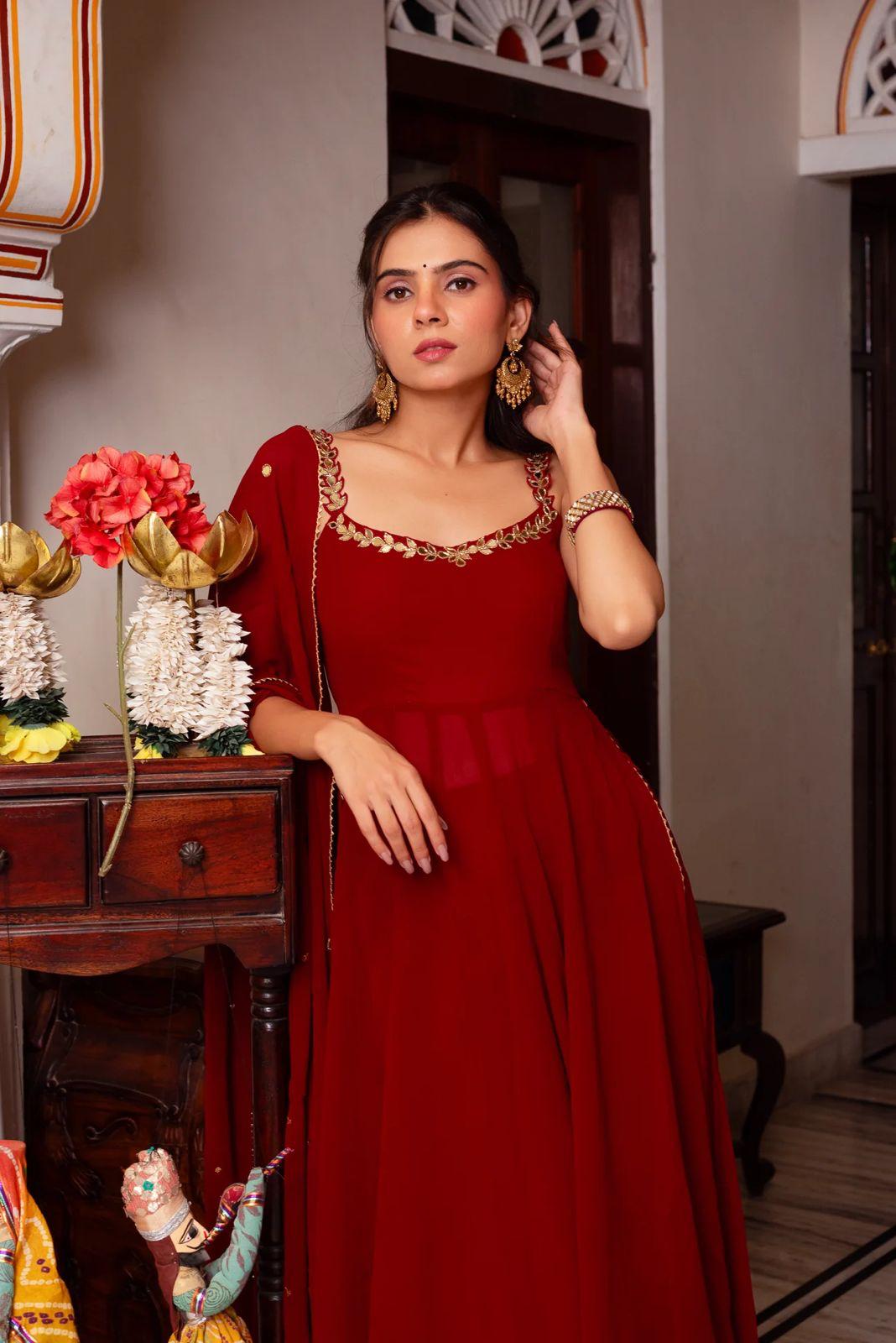 Elegant Anarkali Suit with Dupatta Festive Wear