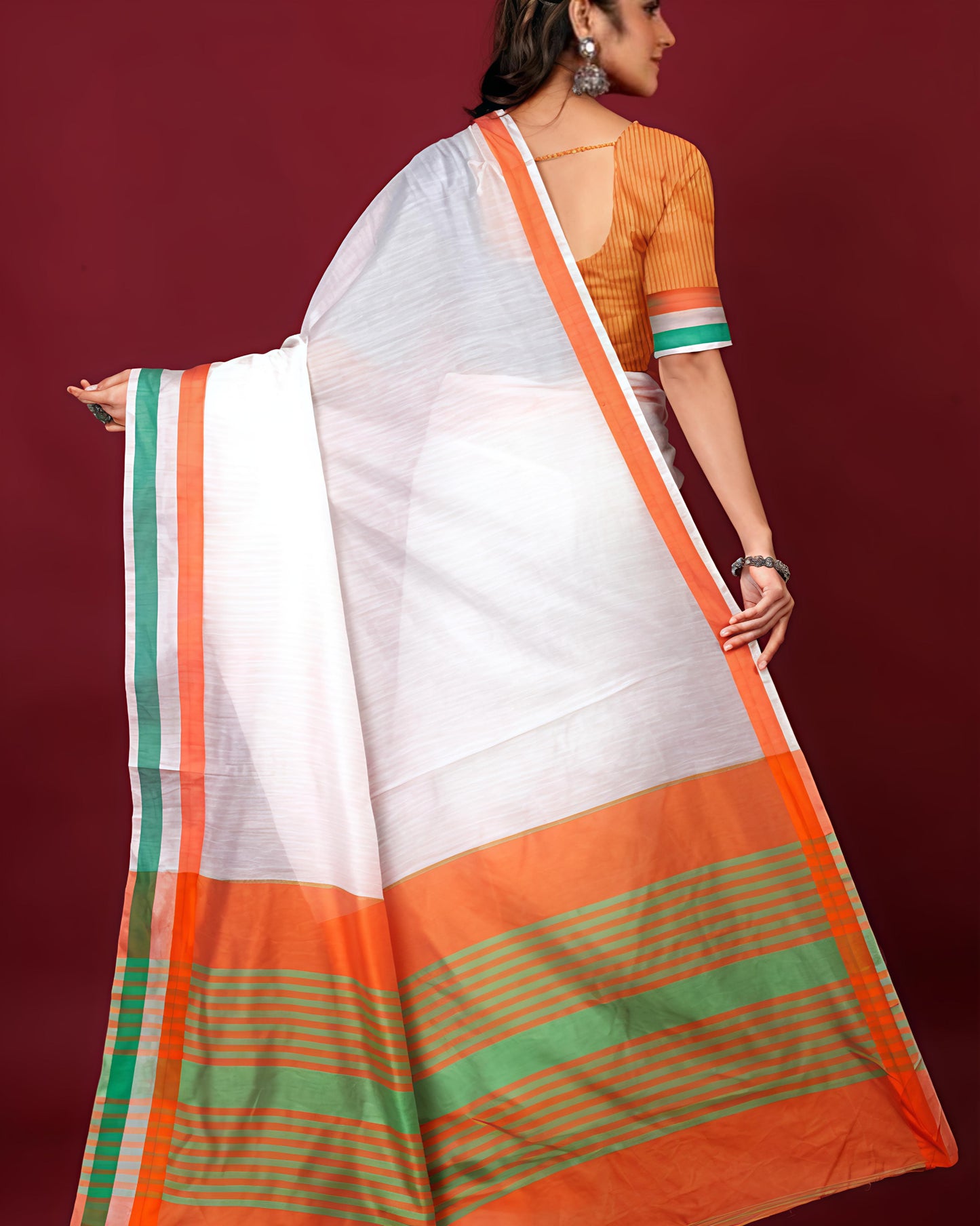 Elegant Tiranga Theme Saree for Events and Celebrations