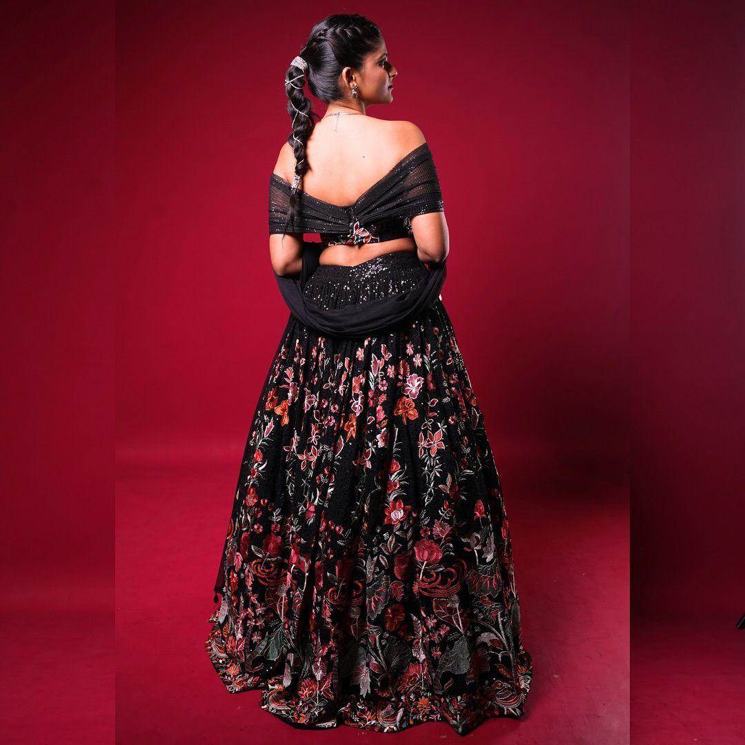 Elegant Black Lehenga Choli for Wedding Wear