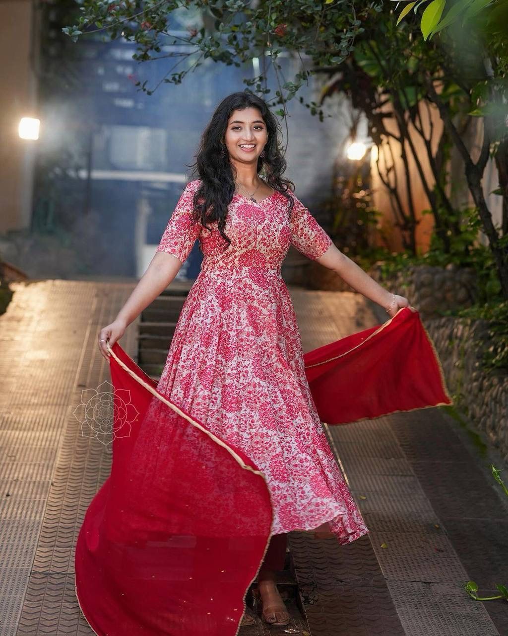 Elegant Floral Georgette Anarkali Suit with Dupatta