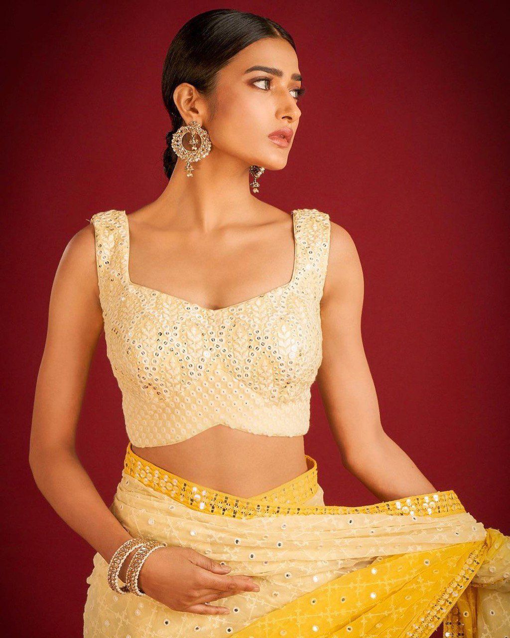 Elegant Georgette Saree with Heavy Sequin & Thread Work