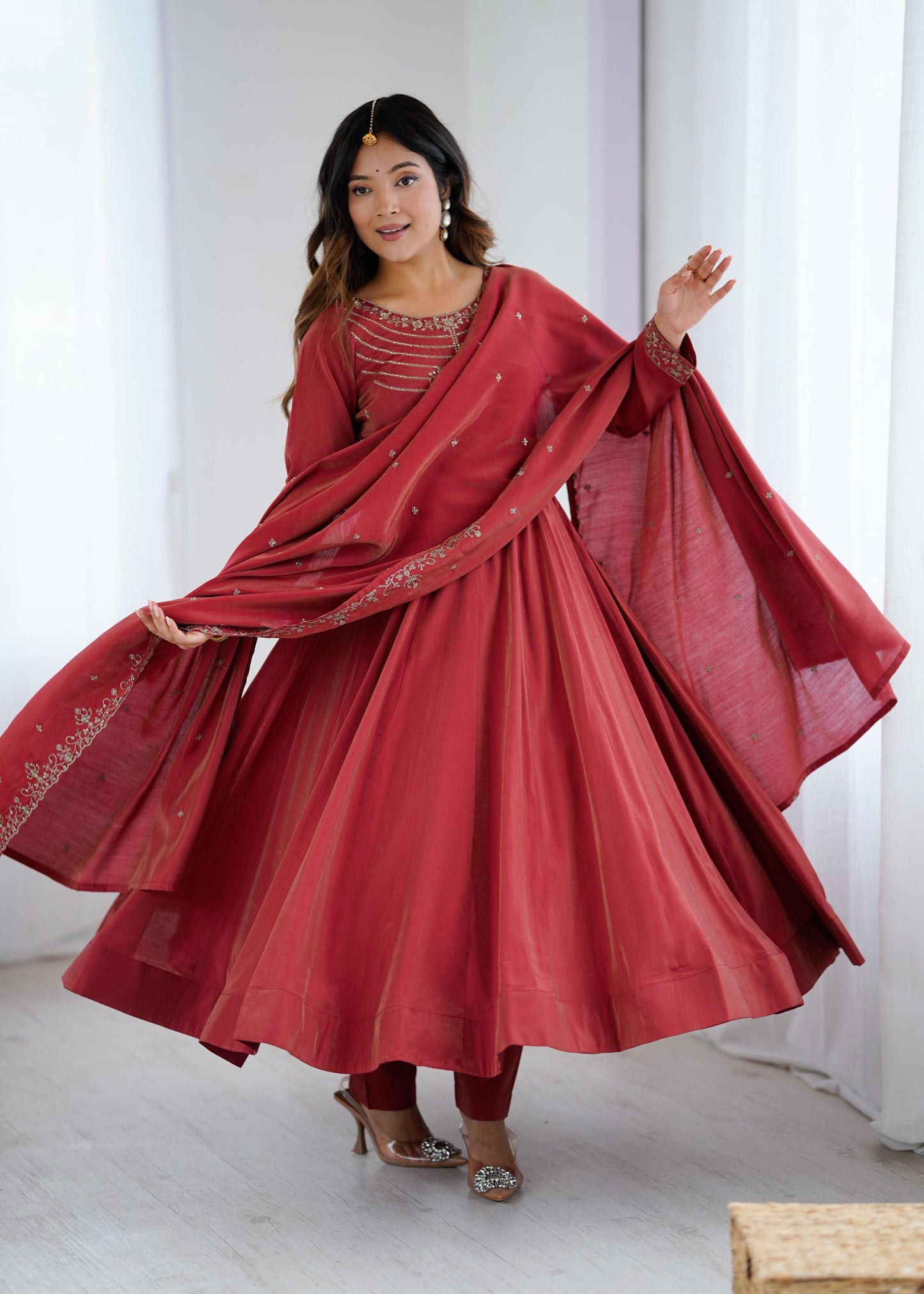 Embroidered Gown Set for Wedding Function